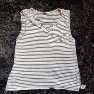 We The Free Black and White Striped Oversized Tank Top